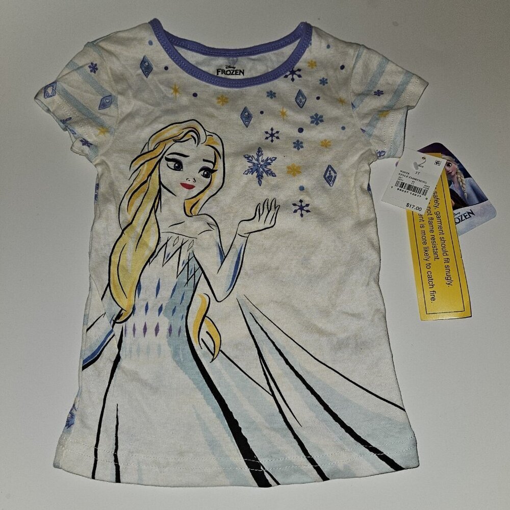 NEW Disney Frozen Elsa Pajama Shirt TOP ONLY Toddler Girl 5T Snug Fit
